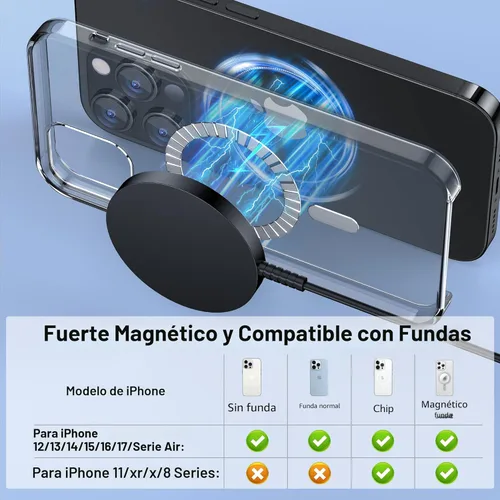 Miniatura 4 de Cargador inalámbrico magnético para iPhone: compatible con cargador Magsafe iPhone 17 16 15 14 13 12 Series y Airpods 4 3 2 Pro Fast 15W Max carga