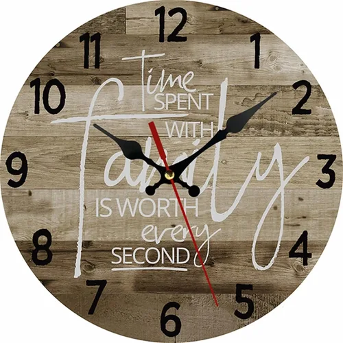 Miniatura 18 de Reloj de pared redondo de madera de 12 pulgadas, silencioso, sin tictac, de cuarzo, funciona con pilas, para oficina, cocina, dormitorio, aula
