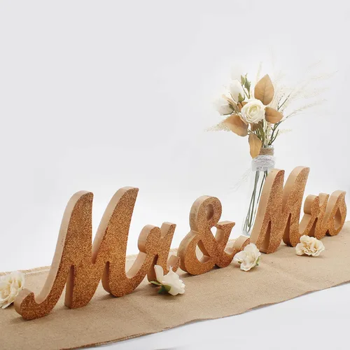 Miniatura 15 de Letrero de Mr y Mrs para mesa de boda, letras grandes de madera de Mr y Miss, letra de madera para decoración de fiesta, mesa principal de boda