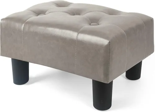 Miniatura 16 de BRIAN & DANY Taburete pequeño para pies, taburetes de lino con patas, reposapiés pequeño estable para sala de estar, beige