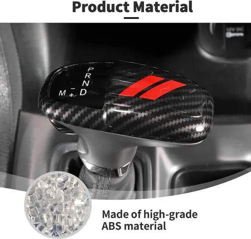 Miniatura 7 de JWWY Pomos de palanca de cambios para Dodge Challenger Charger 2015-2025+ Durango 2018-2025, accesorios interiores, fibra de carbono roja Rojo