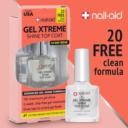 Miniatura 3 de NAIL-AID Gel Xtreme Shine Top Coat, transparente, 0.55 onzas líquidas
