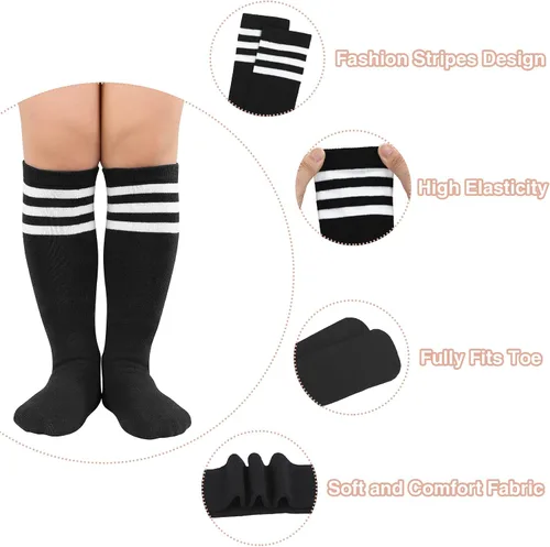 Miniatura 4 de Zando Calcetines de fútbol para niños, transpirables, hasta la rodilla, sin costuras, calcetines de béisbol para niños pequeños, calcetines de tubo