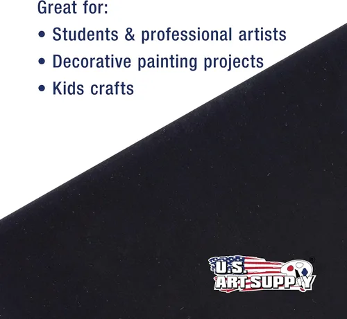 Miniatura 6 de U.S. Art Supply Paneles de lienzo de arte negro de 8 x 8 pulgadas, paquete de 6 unidades, lienzos de algodón pesado de 8 onzas sin ácidos