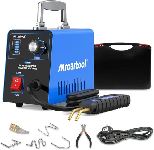 Kit de soldador de plástico con 600 piezas de grapas calientes 110 V máquina de soldadura de plástico kit de reparación de parachoques de coche, 80