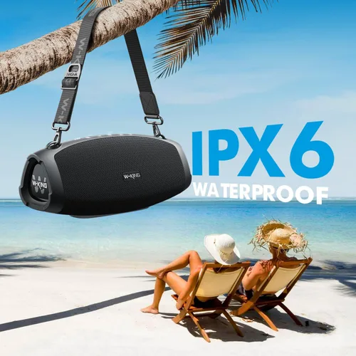 Miniatura 13 de W-KING Altavoz Bluetooth Potente, Altavoces Portátiles Bluetooth Inalámbricos de 120W Máximo, IPX6 Impermeable Altavoz Grande para Fiestas al Aire