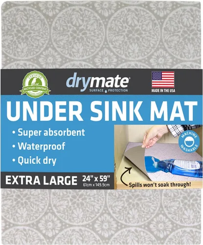 Miniatura 12 de Tapete Premium Drymate para Debajo del Fregadero, Tapetes Impermeables de Protección para Gabinetes de Cocina y Baño, Forros Absorbentes