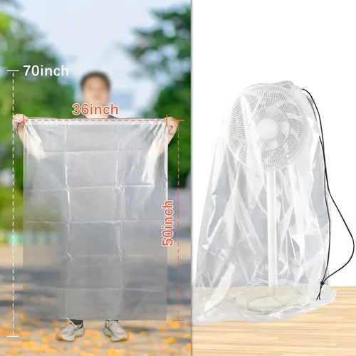 Miniatura 5 de Bolsas de plástico transparentes extra grandes con cordón de 36 x 50 pulgadas, paquete de 3 (4 mils), a prueba de polvo, a prueba de humedad