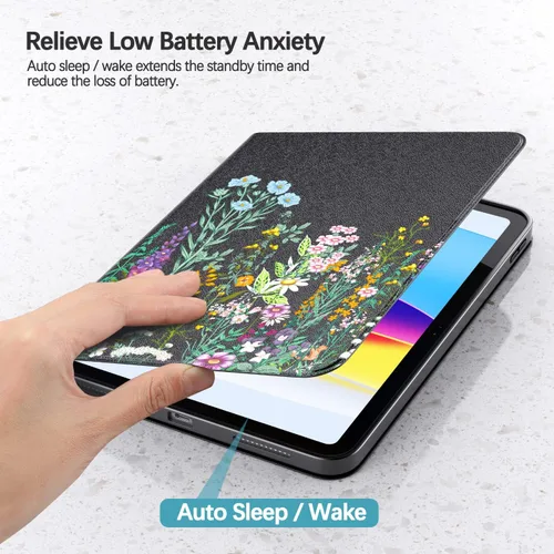 Miniatura 5 de Funda para iPad de 10ª generación 2022 iPad de 10.9 pulgadas, visión multiángulo y encendido automático/apagado automático, funda protectora de piel