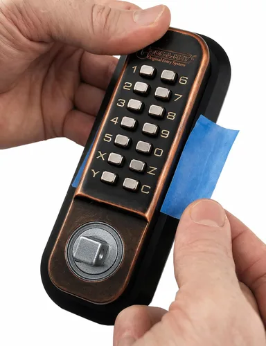 Miniatura 3 de JOUNJIP Cerradura de puerta con manija de combinación mecánica sin llave [husillos planos], sin baterías, sin energía, no necesita llave