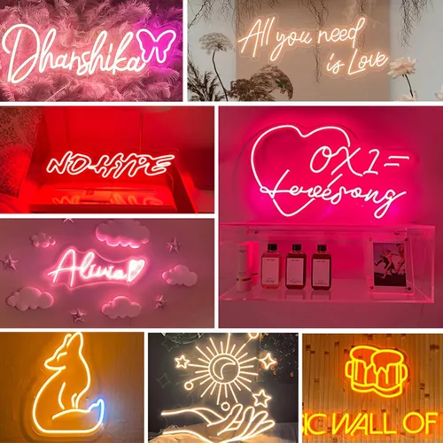 Miniatura 2 de Letrero de neón personalizado para el hogar, dormitorio, decoración de pared para interiores y exteriores, letreros de luz LED de neón, cumpleaños