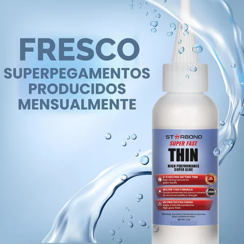 Miniatura 2 de Starbond EM-02 Adhesivo de cianoacrilato (CA) instantáneo, fino y superrápido, de calidad superior, superadhesivo, más tapa extra y micro puntas