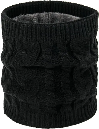 Miniatura 3 de Bufanda y sombrero infinito para invierno, calentador de cuello de doble capa, forro polar, bufandas circulares