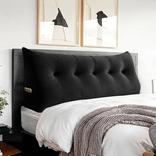 Miniatura 31 de Almohada de cabecero triangular - Almohada grande para cama de 3 en 1 como almohada de lectura en cuña, almohada grande para sofá o cama de día