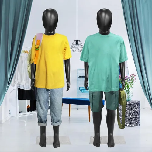 Miniatura 5 de Maniquí infantil, maniquíes para niños de cuerpo completo de 43.3 pulgadas, maniquíes de forma de vestido negro para niños, exhibición realista