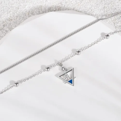 Miniatura 40 de CHIC & ARTSY Tobilleras de plata de ley S925 para mujer, pulsera de tobillo ajustable multicapa para playa, joyería de verano para mujer, de 10 a 11