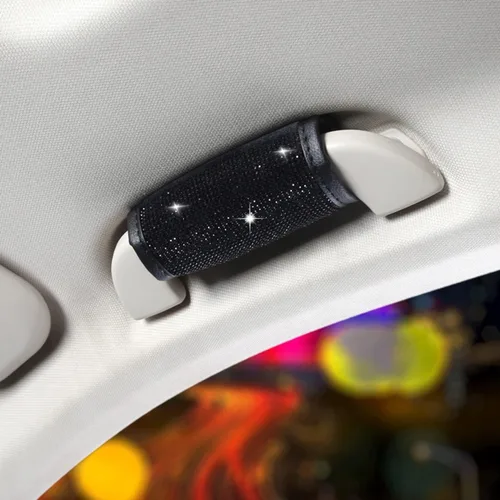 Miniatura 2 de Paquete de 2 fundas brillantes para manija de puerta de seguridad para automóviles, con cristales brillantes, almohadillas protectoras para manija