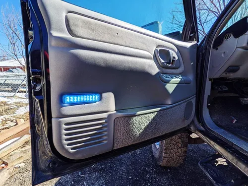 Miniatura 3 de iJDMTOY Lentes transparentes de 36 luces LED azules para puerta lateral de cortesía, compatibles con camiones GM SUV, Escalade Avalanche Silverado