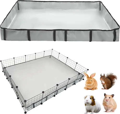 Miniatura 16 de DZWLKJ Forro de jaula de conejillo de indias, base impermeable y lavable, 28 x 56 pulgadas, adecuado para conejos, chinchillas, erizos, hurones