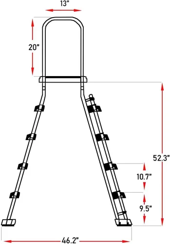 Miniatura 2 de Swimline 87950/87952L Escalera de entrada para piscina de tierra, 52 pulgadas, multicolor Escalera con marco A (Intro)
