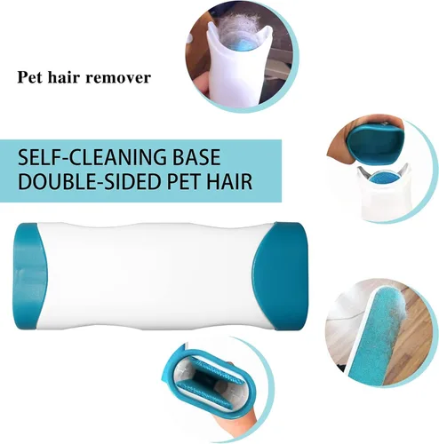Miniatura 2 de Paquete de 2 cepillos para quitar pelusas de muebles, doble cara autolimpiante suelto para mascotas, limpiador de pelo para ropa, sofá, alfombra
