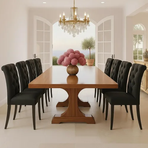 Miniatura 25 de Juego de 2 sillas de comedor de terciopelo tapizadas, modernas sillas decorativas copetudas, sillas laterales Parsons de madera para el hogar, negro