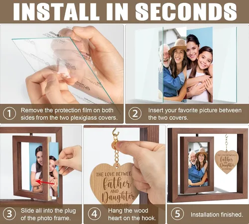 Miniatura 7 de Tiblue Regalos de Navidad para papá de hija, hijo, niños, mejores regalos para papá, papá, padre, marco de foto 4x6, regalo de Navidad para suegro