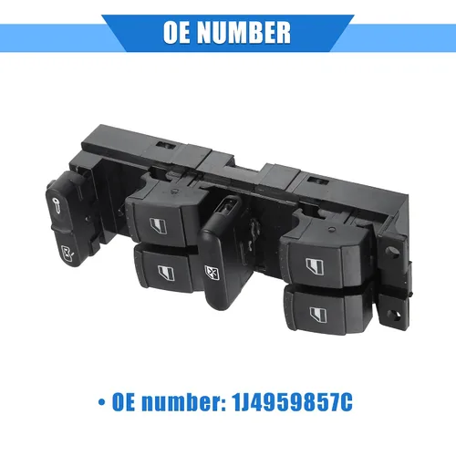 Miniatura 6 de Interruptor de control de ventana de coche compatible con Skoda Octavia I 1U5 Estate 1996-2010, plástico duradero negro delantero derecho