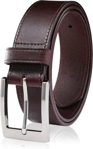 Miniatura 13 de MILORDE Cinturón de vestir de cuero genuino para hombre, hecho a mano, 100% cuero de vaca, diseños clásicos y modernos para trabajo, negocios y uso