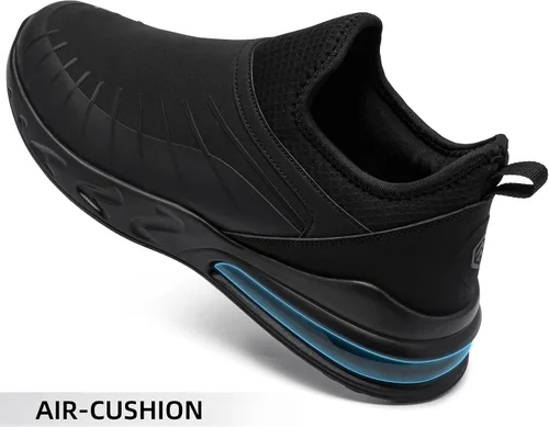 Miniatura 4 de LARNMERN Zapatos antideslizantes para hombre y mujer, zapatos de trabajo sin cordones, para cocinero, cocina, resistentes al agua, tenis