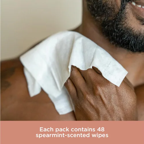Miniatura 4 de Pure for Men Toallitas desechables Ayuda a eliminar el olor, 100% biodegradables, sin parabenos ni alcohol Vitamina E, micelar y aloe vera 48