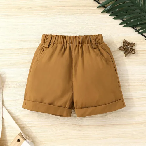 Miniatura 7 de JEELLIGULAR Conjunto de ropa de verano para bebé niño de manga corta con botones y pantalones cortos, trajes casuales para caballeros de 1 a 6 años