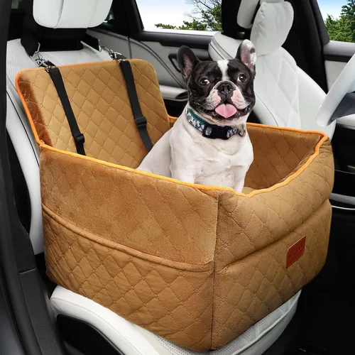 Miniatura 16 de HEGGCOOE Asiento de automóvil para perros pequeños, asientos elevadores de espuma viscoelástica para perros con cojín grueso para perros medianos