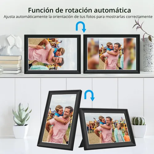 Miniatura 8 de Marco de fotos digital WiFi inteligente de 64 GB de 10.5 pulgadas, pantalla táctil LCD FHD IPS de 1920 x 1280, rotación automática, almacenamiento