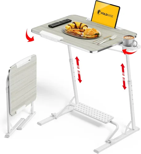 Miniatura 9 de FoldWise - Mesa plegable mejorada para TV y portátil - Extra grande y resistente, mesa para sofá, altura y ángulo ajustable para cena, trabajo y TV