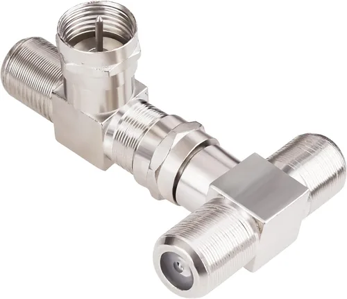 Miniatura 3 de Goupchn F-Type - Adaptador de divisor de cable coaxial de 3 vías F macho a doble F hembra RG6 1 paquete para TV, video, cable de antena, satélite