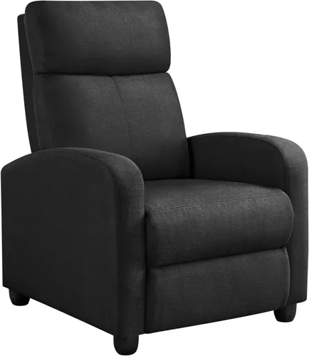 Miniatura 18 de Yaheetech Silla reclinable de pana para sofá individual, asiento de cine en casa, silla reclinable moderna ajustable para sala de estar, dormitorio