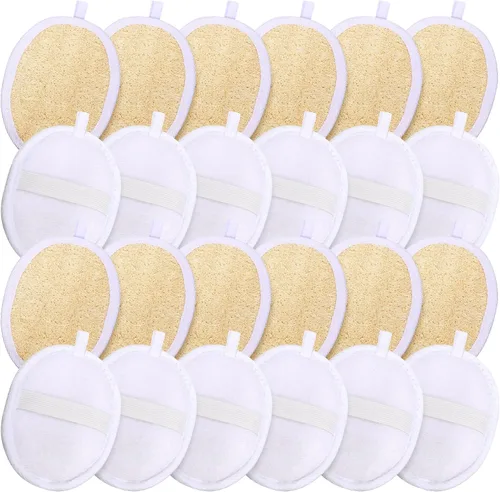Miniatura 9 de Boao Paquete de 24 esponjas de lufa a granel para exfoliación facial, baño, ducha, mini almohadillas de esponja, cepillo natural para hombres