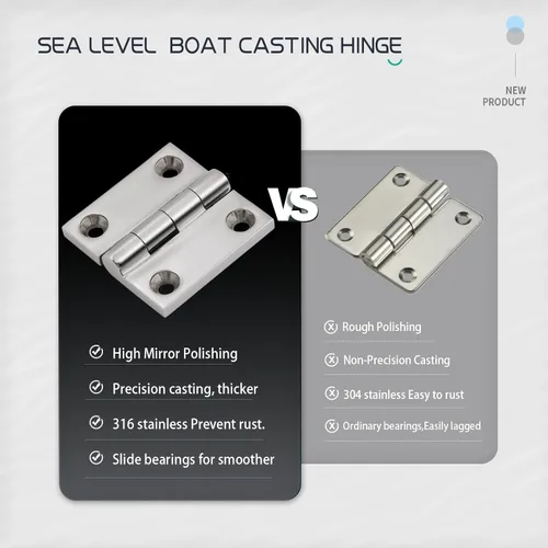 Miniatura 4 de Bisagras de acero inoxidable 316 de grado marino de 1.5" x 1.5" (40 mm x 40 mm) Bisagra pesada para escotilla de barco de 2 piezas con bisagra