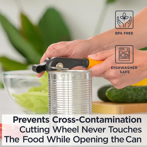 Miniatura 5 de Deiss Abrelatas profesional resistente, borde liso manual, abrelatas de mano con mango suave al tacto, abrelatas de seguridad a prueba de óxido