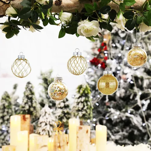 Miniatura 5 de CristBest 30 unidades de adornos de bolas de Navidad - bolas de Navidad transparentes irrompibles de 60 mm / 2.36" de plástico con decoraciones