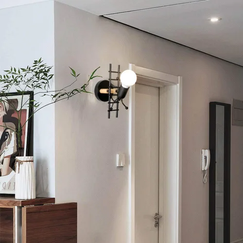 Miniatura 3 de Mengjay Humanoid - Lámpara de pared creativa para interiores, lámpara de pared moderna Art Deco Hierro E26 Base para dormitorio, habitación