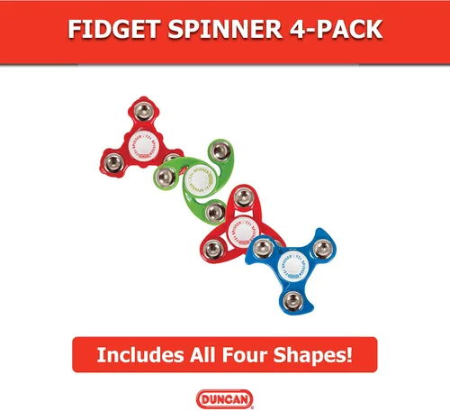 Miniatura 7 de Duncan Paquete de juguetes Fidget Spinner Pack, Fidget and Sensory Toy Pack Valor, Variadas Formas, 4 Fidget Spinners, Multicolor