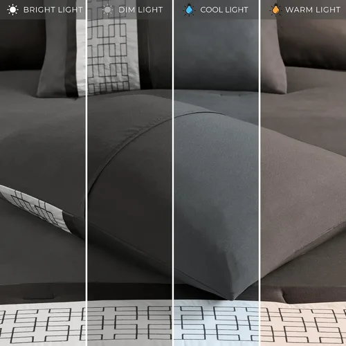 Miniatura 7 de 510 DESIGN Juego de edredón tamaño Queen, edredones estilo hotel para cama de tamaño Queen, con bordes bordados y piezas para todas las estaciones