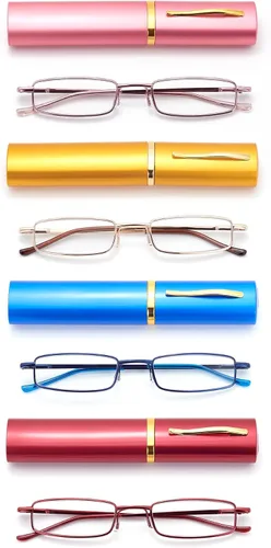 Miniatura 12 de Anteojos de lectura de bolsillo delgados para hombres y mujeres, lentes compactas súper transparentes, lentes con marco de metal con bisagra