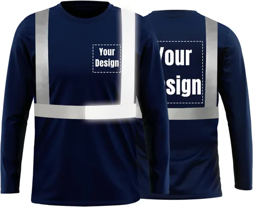 Miniatura 27 de La alta visibilidad reflexiva de las camisetas de la seguridad del logotipo de encargo Hola Vis de Verde neón