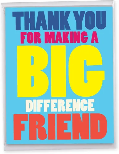 NobleWorks - Tarjeta de felicitación de agradecimiento humorística jumbo de nosotros de 8.5 x 11 pulgadas con sobre (paquete de 1) gran gran