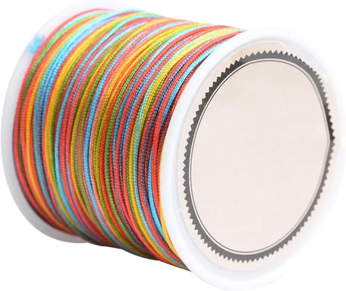 Miniatura 11 de Cordón de nailon para cuentas de 164.0 ft x 0.031 in, hilo de raso satinado de nailon trenzado para manualidades de macramé Mezcla de amarillo 1