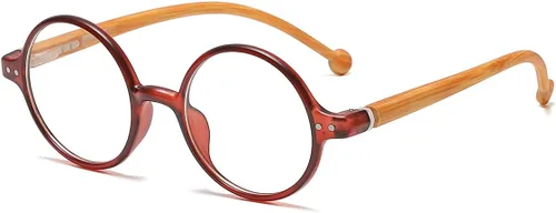 Miniatura 10 de JOVAKIT Lentes de bloqueo de luz azul redondos retro para mujeres y hombres, estilo literario vintage, sin receta