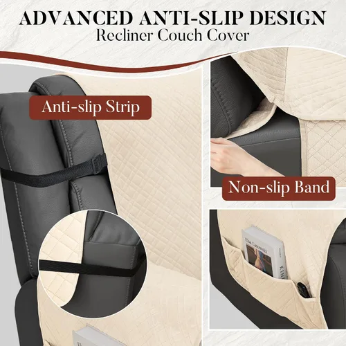 Miniatura 5 de Fundas de terciopelo 10% impermeables para sofá modular reclinable en forma de L, 1 pieza, fundas acolchadas para sofá reclinable esquinero, juego